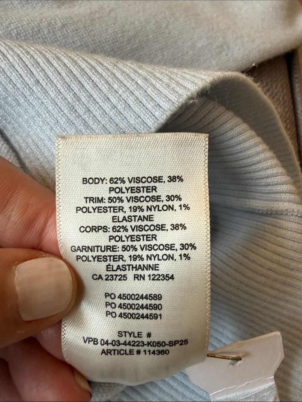 Wilfred Size 2XS Light Blue Women's Button-Up Ribbed Waist Sweater - Picture 6 of 6